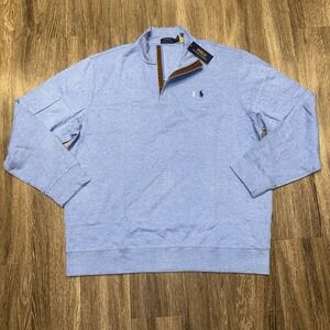 Polo Ralph Lauren Quarter-Zip Pullover Blue Sweater Men's Size XXL $125